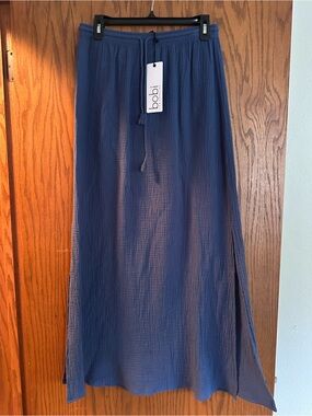 bobi Navy Blue Maxi Skirt